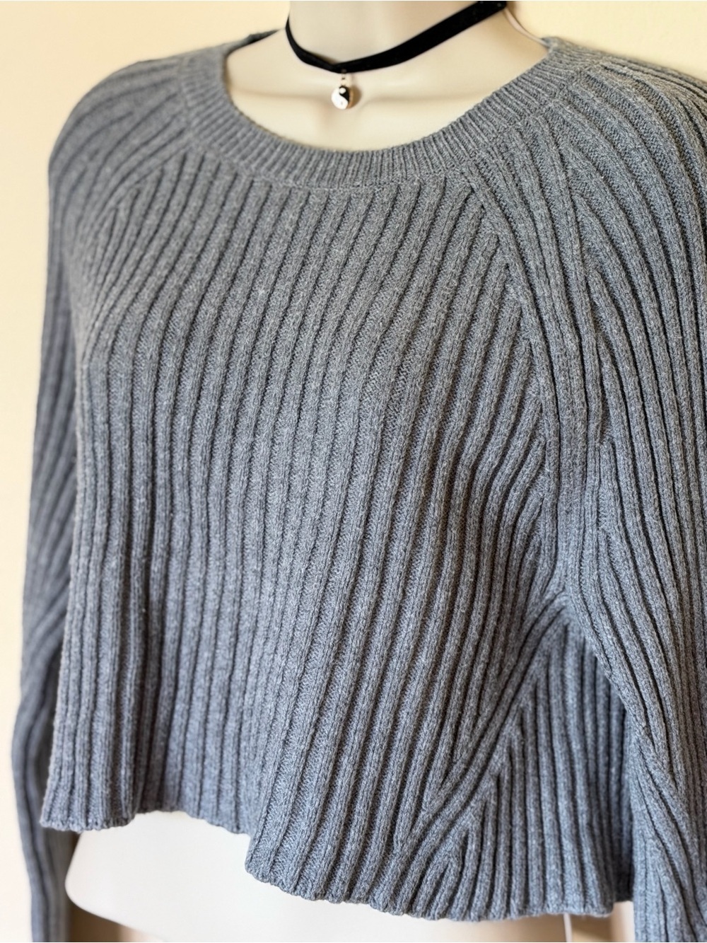 NWT Loft Ribbed Knit Sweater in Gray Size Medium - Picture 11 of 13